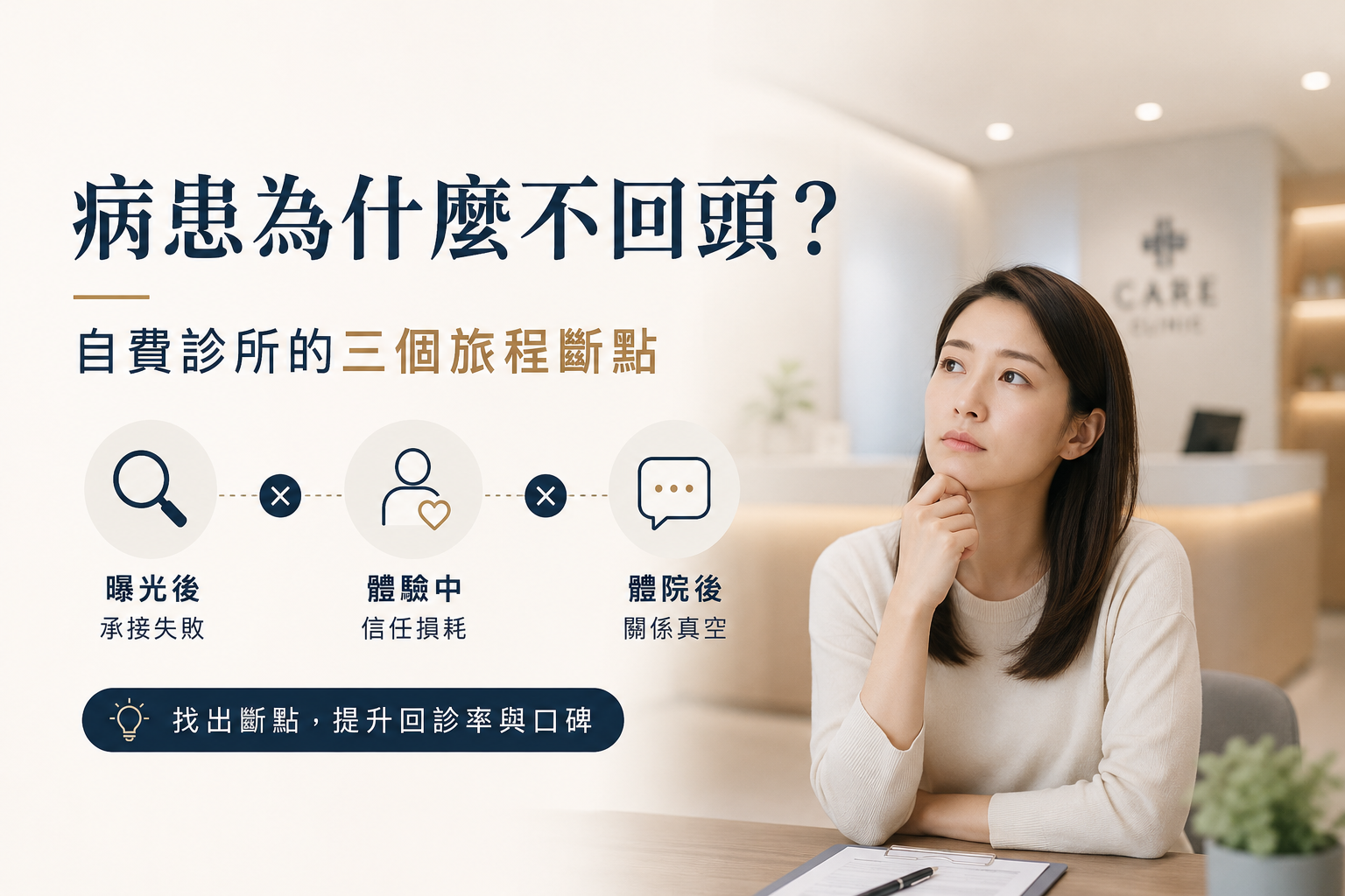 病患為什麼不回頭：三個病患旅程體驗的斷點